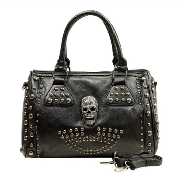 🆕️ Gothic Studded Doctor Shoulder Black Bag - Picture 1 of 9